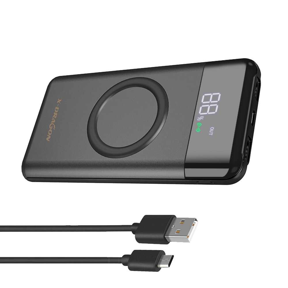 Cargador de batería externo inalámbrico para teléfono, batería de polímero de litio de 10000mAh para iPhone X, Xr, Xs, max, 11, 12 Pro, Samsung y Huawei