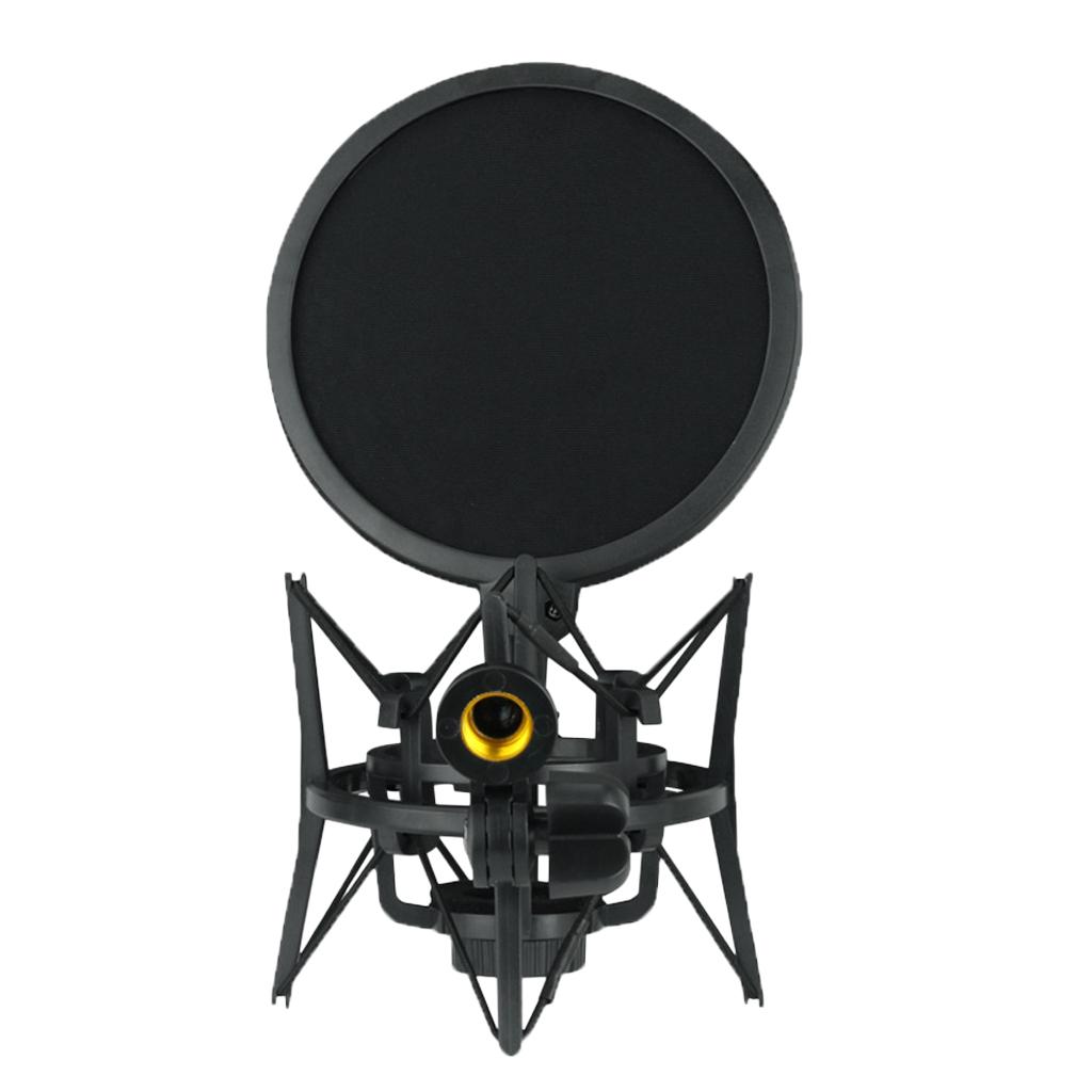 Professionele Microfoon Mic Shock Mount Houder Met Pop Shield Filter Scherm