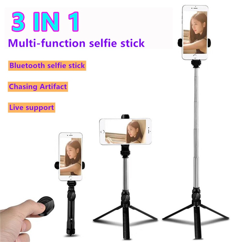 Bluetooth Selfie Stick Opvouwbare Smartphones Camera Statief Draadloze Bluetooth Remote Stand Draagbare 3 In 1 Selfie Stok