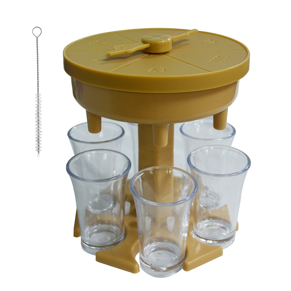 Verbeterde 6 Borrelglas Dispenser Fles Schoten Whisky Glazen Houder Dispenser Met Draaitafel Thuis Bar Party Games Drinken Tool: Green set