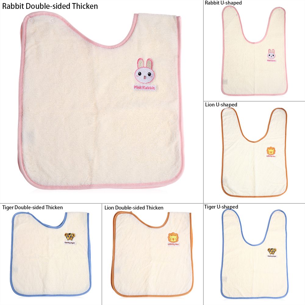 Scarf Bandana Cartoon Embroidery Double Sided Thicken Portable Baby Stuff Baby Bibs Newborns Burp Cloths Wash Towel