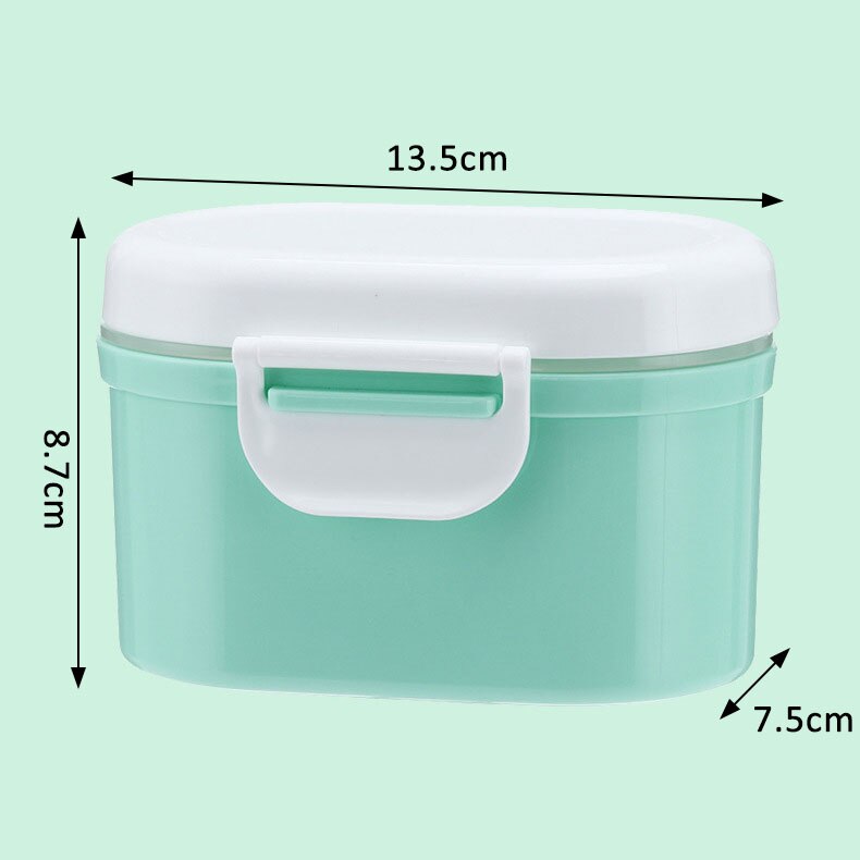 Baby Portable Milk Powder Container Child Snack Food Storage Box PP Double Sealed Baby Fruit Candy Milk Storage Cases 400/800ml: green S