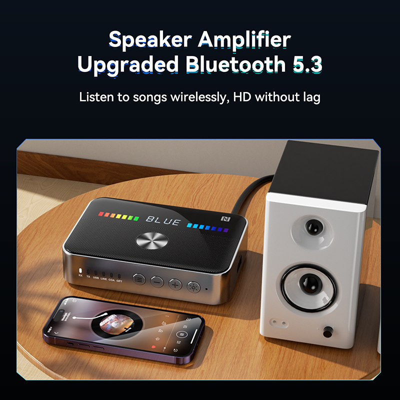 Transmisor receptor de Audio NFC Bluetooth 5,3, convertidor DAC óptico Coaxial AUX RCA de 3,5 MM, adaptador inalámbrico para TV, PC, altavoz para coche