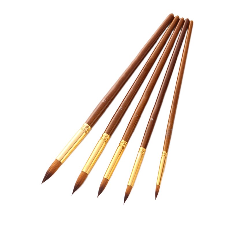 Nylon haar olieverf penselen set houten handvat aquarel acryl schilderkunst penselen voor kunstenaars schilders beginners: Tip
