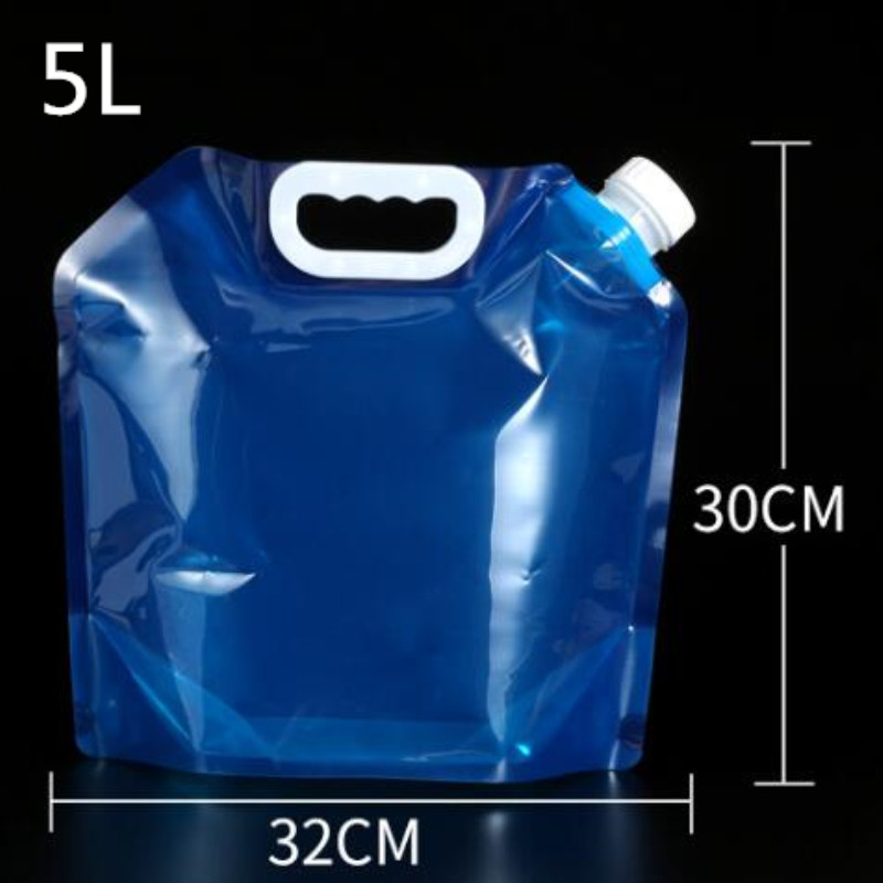 Foldable PE Water Bag Tasteless Safety Seal Portable Drinking Water Container Survival Storage Bag for Camping Hiking 3 Size