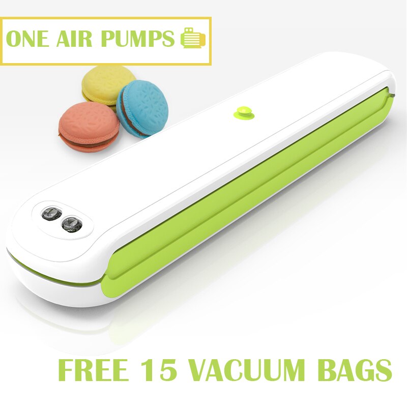 Vacuum Sealer Machine With Food Vacuum Bags Packaging For Vacuum Packer Packing For Vacuum Food Sealer Multiple Colour: GREEN ONE AIR PUMP / 110V