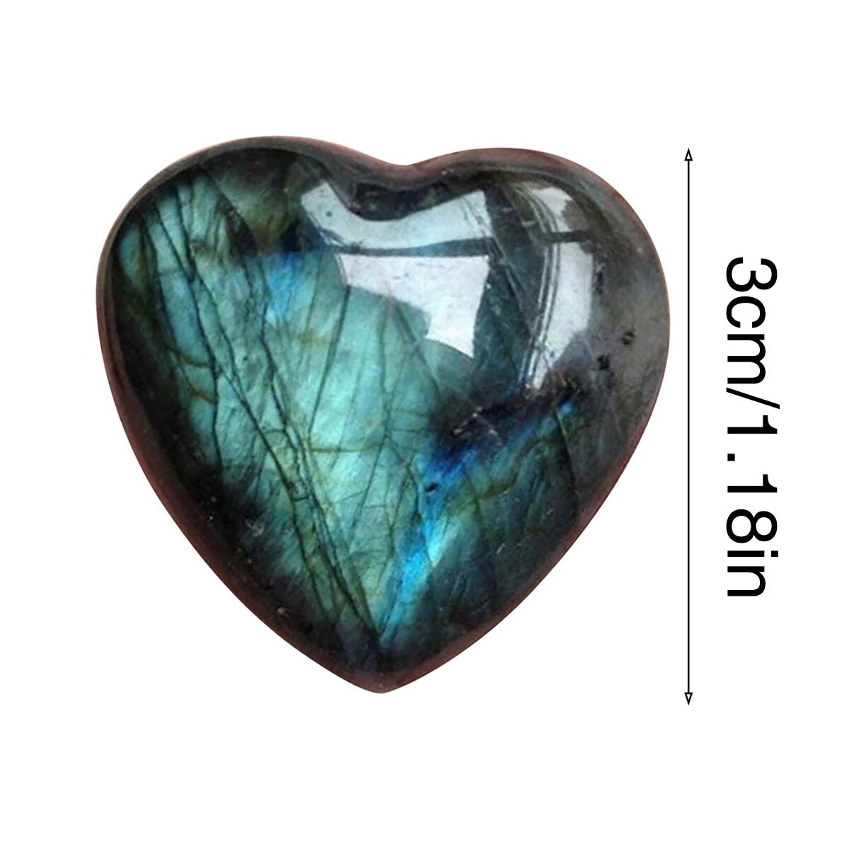 2 unids/set labradorita Natural llamativa cabujón forma de corazón labradorita piedra plana piedra preciosa pulida suave 3CM