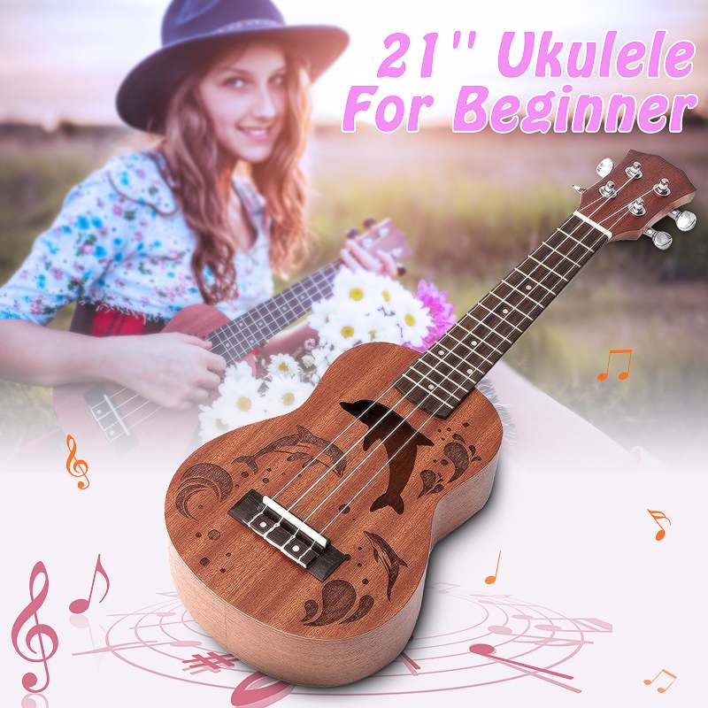 21 Inch Mooie Palissander Sopraan Ukulele 4 Snaren Mini Gitaar 15 Frets Perfecte Muziekinstrument Voor Beginner