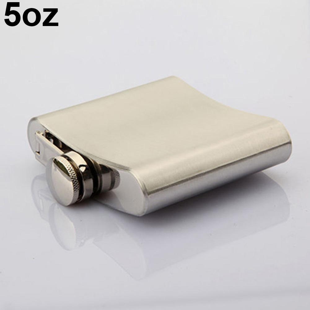 Stainless Steel Whiskey Pocket Hip Flask Wine Liquor Wedding Party Drink Bottle Funnel Male Small Mini Flask For Alcohol Bottle: 5oz