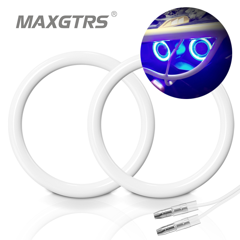 2 Stuks Daytime Running Koplamp Lamp Auto Angel Eyes Led Halo Ring Koplamp Drl 12V 60Mm 70Mm 80Mm 90Mm 100Mm 110Mm 120Mm