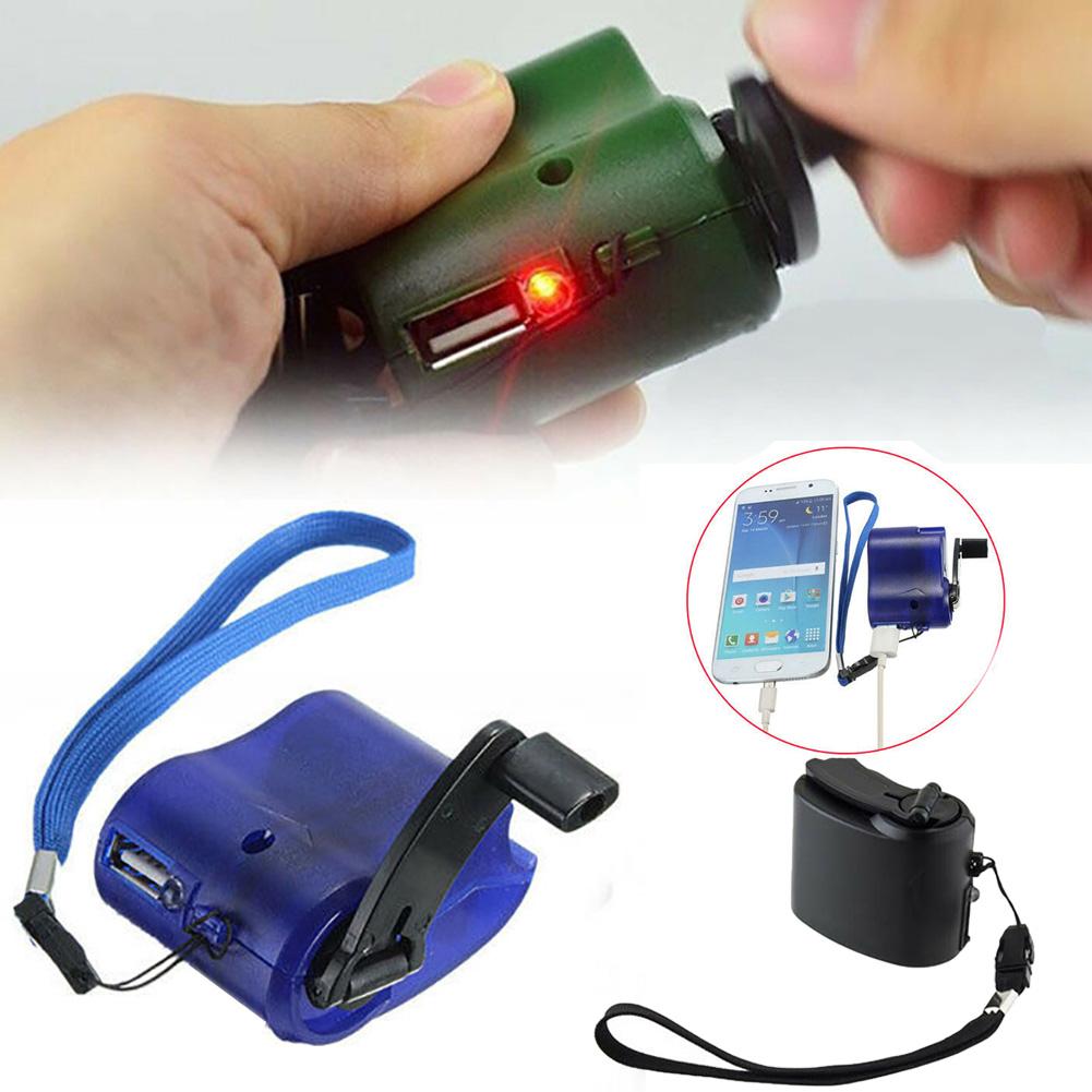 Cargador de teléfono Manual con manivela USB, generador de emergencia portátil para exteriores, senderismo, Camping, salida USB