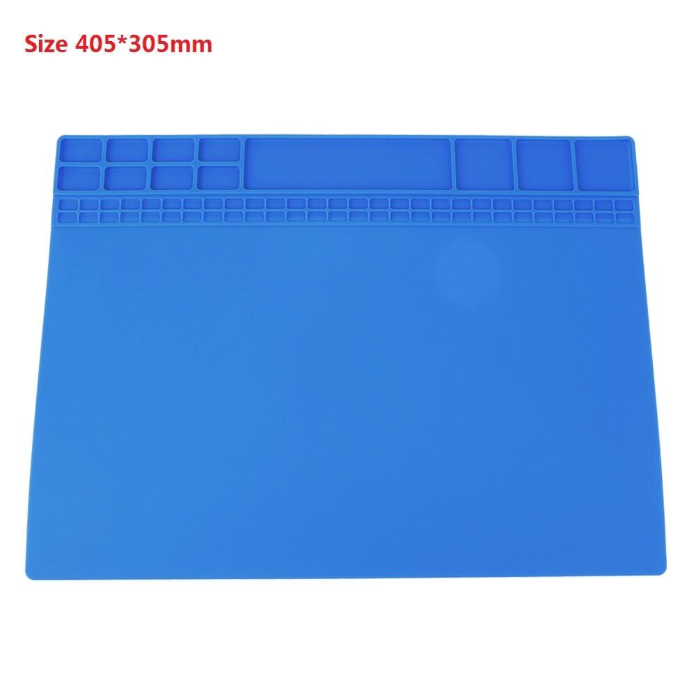 1pc Heat Insulation Silicone Soldering Station Pad Desk Soldering Mat For Welding Station Repair Maintenance Platform 405X305 mm: 01