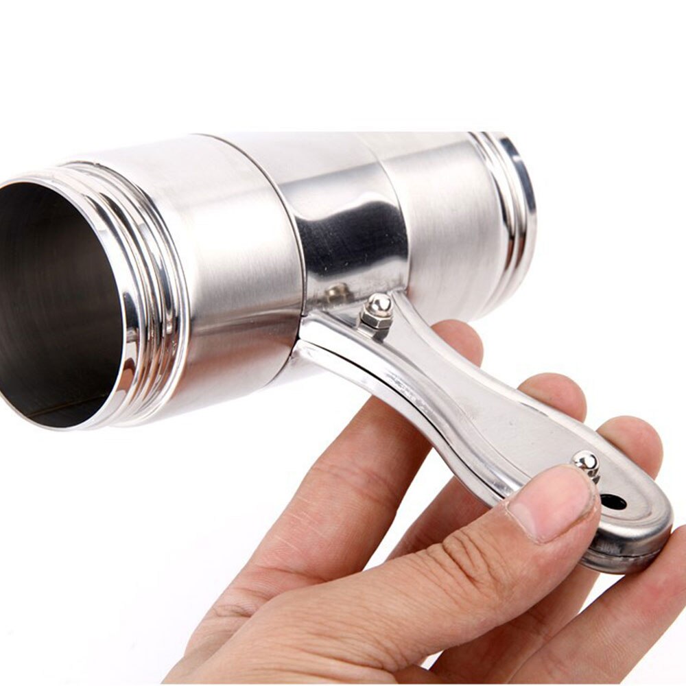 Stainless Steel Manual Noodle Pasta Maker Press Spaghetti Kitchen Tool Mould Stainless steel: Gray