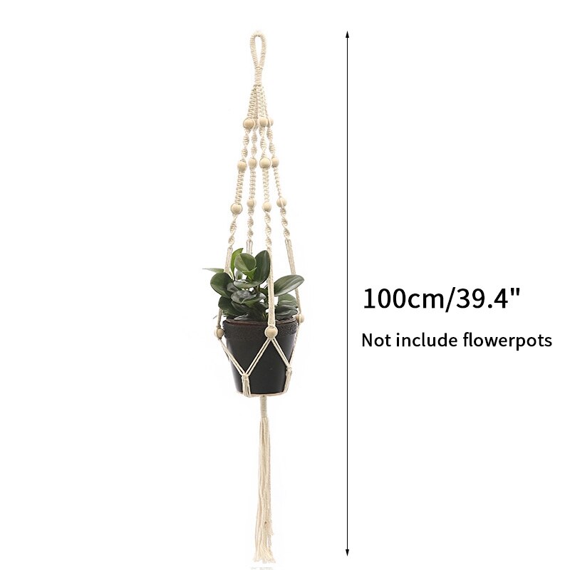 Nordic Opknoping Manden Bloempot Plant Houder Vintage Katoen Muur Opknoping Mand Bloempot Netto Macrame Plant Hangers Thuis Decor: S1   Hanging Baskets
