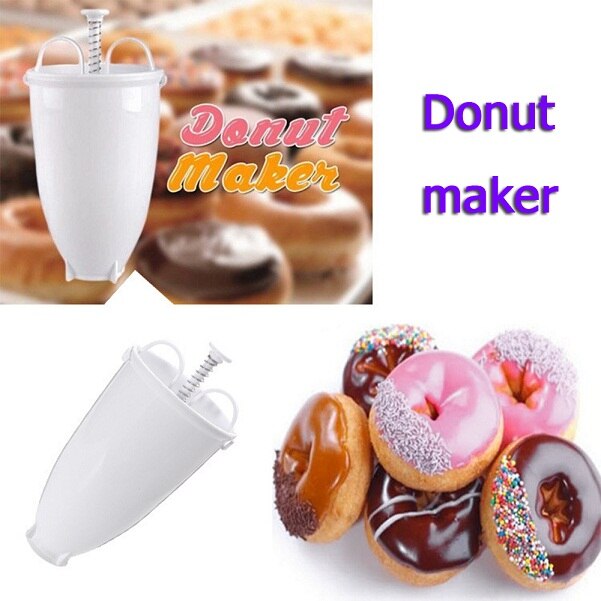 Plástico de peso ligero dispensador de donuts de freír profundo molde de Donut fácil portátil árabe Waffle Donut Gadget: white