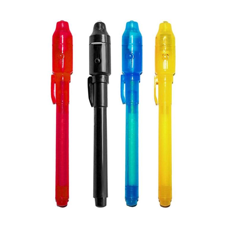 Magic Luminous Light Pen Magic UV Light 2 in 1 Invisible Ink Moonovol Marker Pen For Kids Students Novelt 4/7pcs: 4pcs