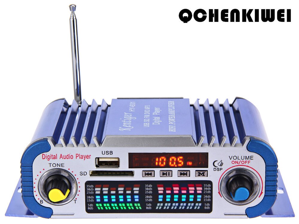 QCHENKIWEI HY601 Digitale Motorfiets Auto Stereo Eindversterker Geluid Modus Audio Muziekspeler Ondersteuning 2 Kanaals USB SD FM