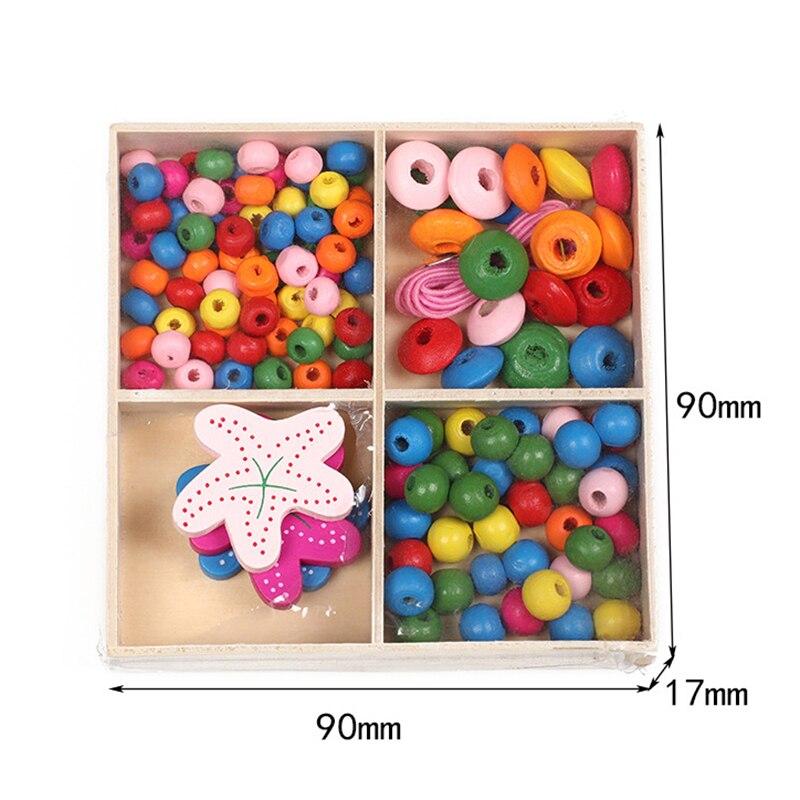 Meisje Diy Sieraden Kit Kleurrijke Houten Kralen Zelf-assemblage Ketting Ketting Armband Accessoires Cadeau Voor Kinderen UD88