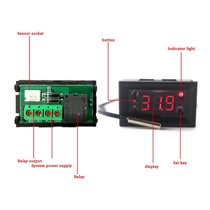 Digital Thermostat Temperature Controller Temp Control Switch with NTC ProbeTemperature Controller Thermostat Thermoregulator