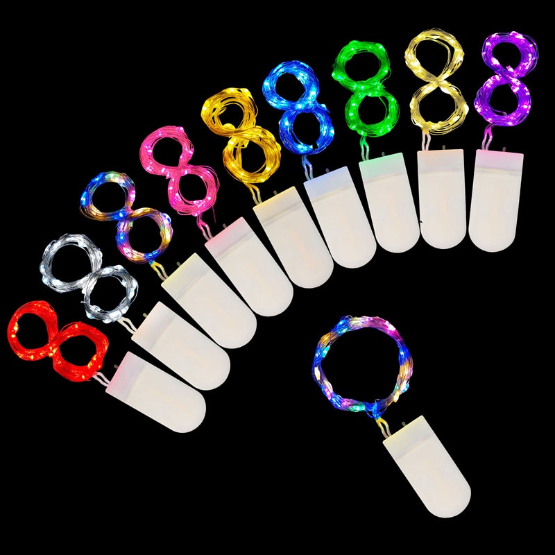 Guirnalda de luces LED de alambre de cobre para decoración de Navidad, guirnalda de luces de hadas para vacaciones, árbol, de boda, Navidad, , 10 Uds., 5 uds.