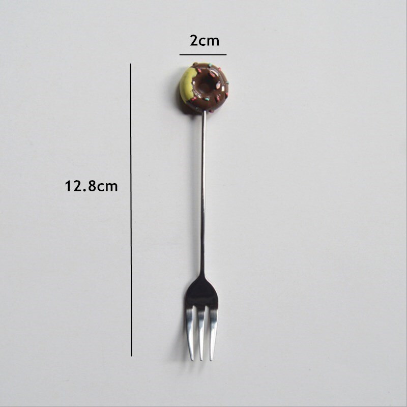 donut fork spoon coffee blender household kitchen stainless steel fork spoon tool kitchen accessories supplies: Chocolate fork