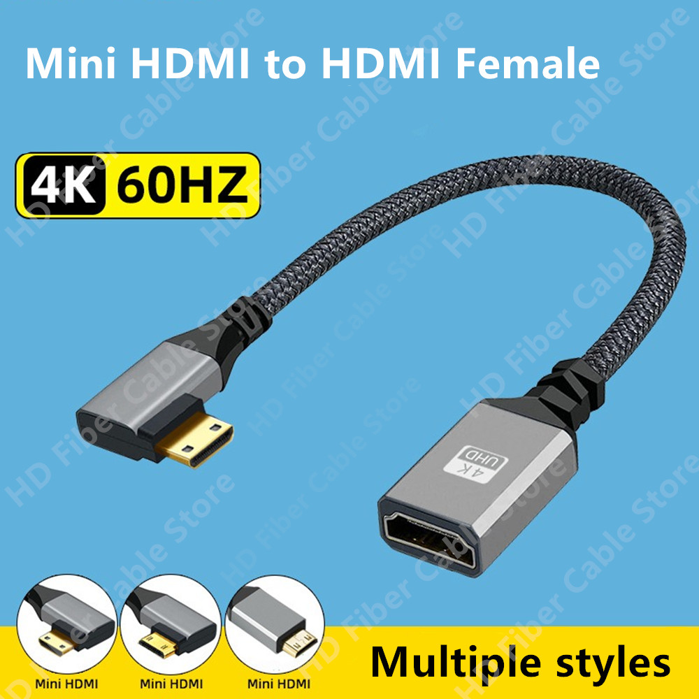 Mini HDMI naar HDMI adapter Kabel 4K @ 60Hz HDMI2.0 18Gbps 3D man-vrouw converter voor Laptop Desktop naar HDTV Projector Camera