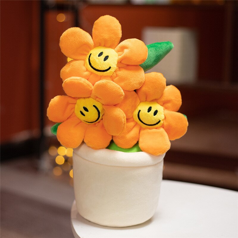 Jouet en peluche tournesol plante en pot succulente, décoration créative pour chambre à coucher, d&#39;ornement: 04