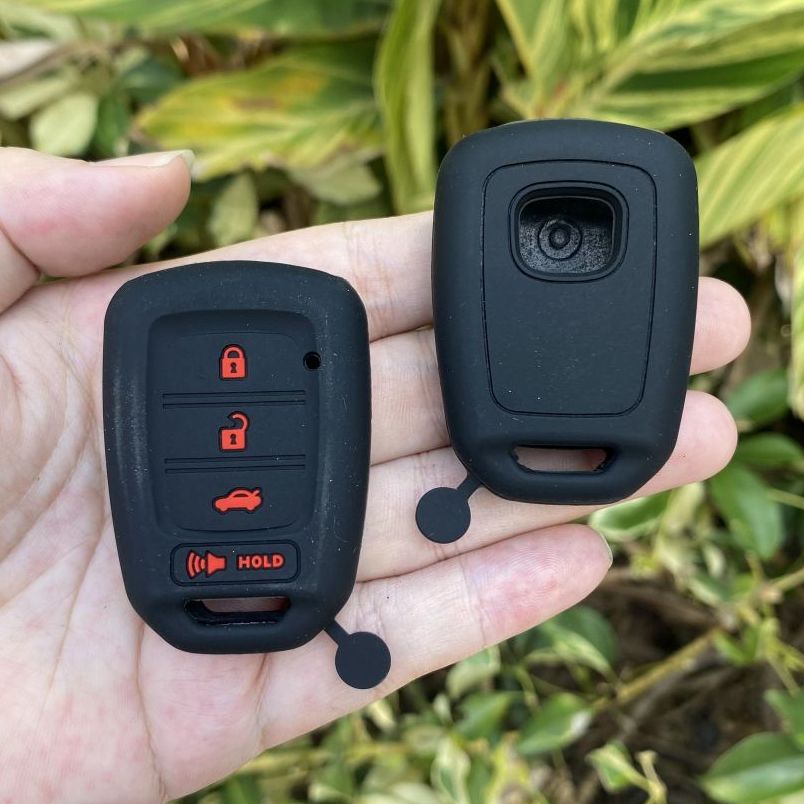 For Honda Accord CIVIC CRV Jazz HR-V HRV 4 Button Silicone Car Key Case Set Protctor Skin Shell Rubber Holder Keychain