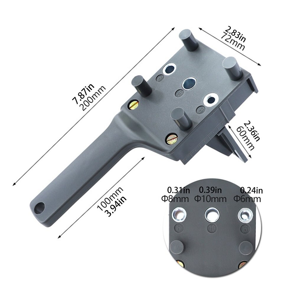 Straight Hole Wood Drill Guide Locator Portable Drilling Puncher Doweling Saw Jig Set Woodworking Carpentry Tools