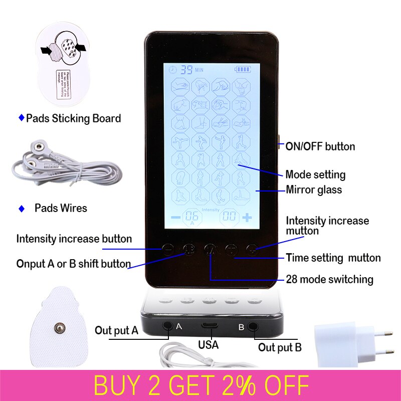 TENS EMS Massager Muscle Stimulation Electronic Mi... – Grandado