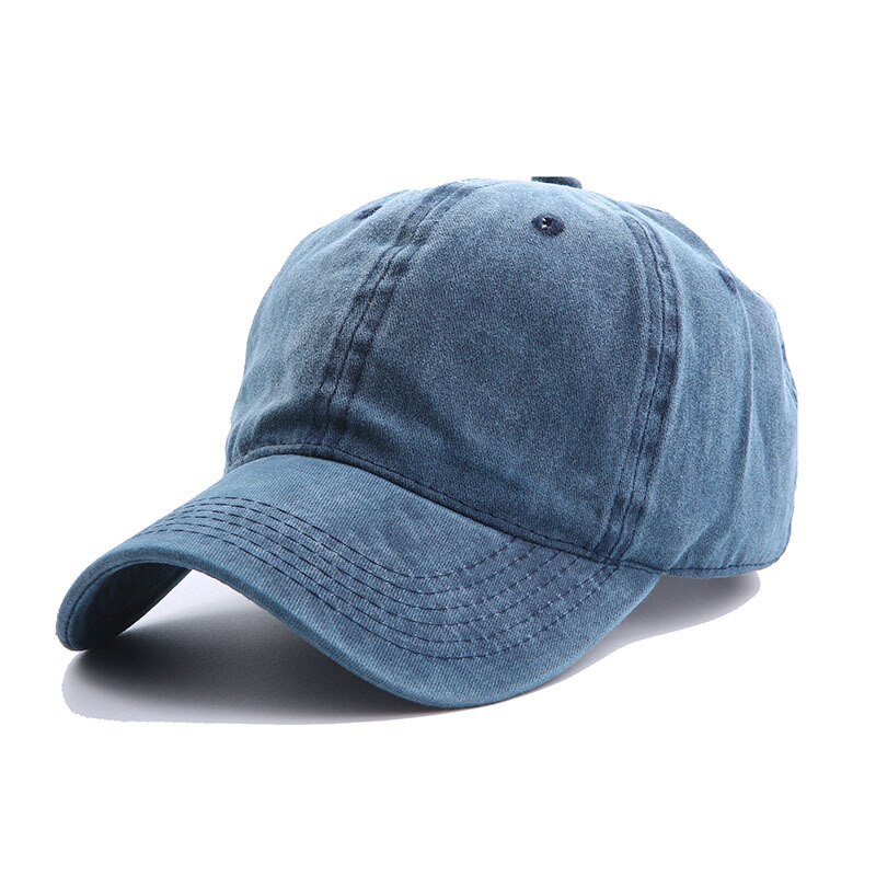 Washed Cotton Pure Color Light Board Women Men Baseball Cap Multi-Color Optional Bone Cap Adjustable Outdoor Hip-Hop Hat: Dark blue