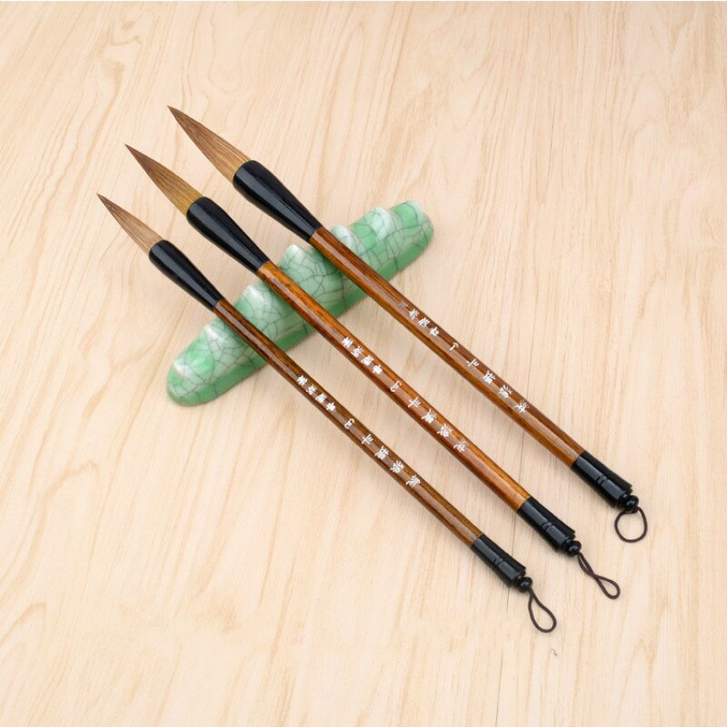 Chinese Calligraphy Brushes Soft Woolen Hair Regular Script Brush Weasel Hair Writing Brush Chinese Painting Brushes Caligrafia