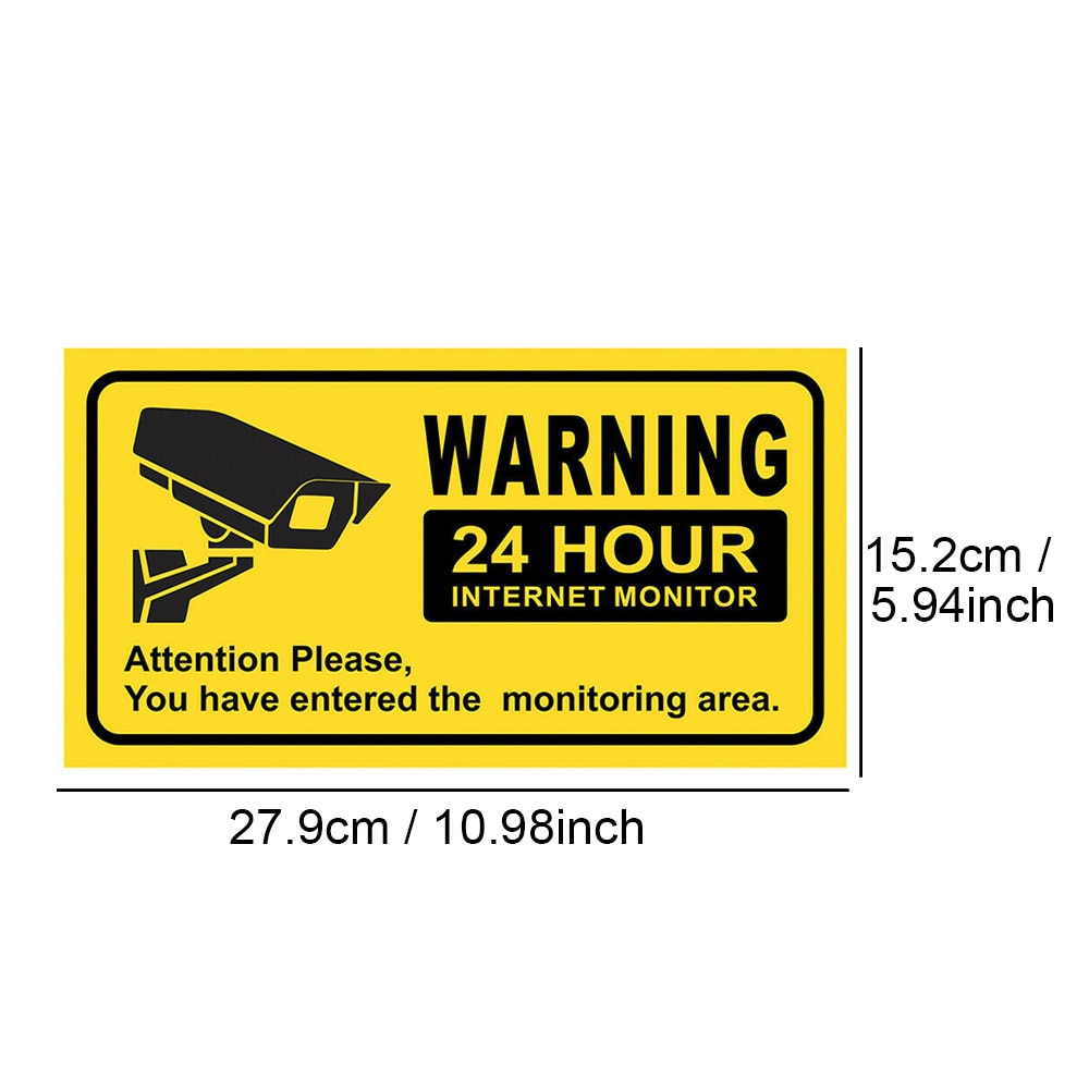 10Pcs Waterdichte Video Camera Surveillance Beveiliging Stickers Decals Waarschuwing Alarm Borden Voor Thuis Kantoor School Winkel