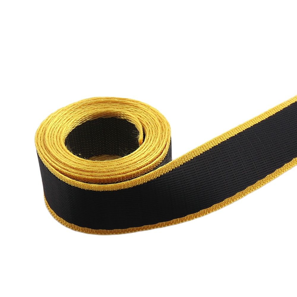 25mm Yellow Black Webbing With Letter Pattern Ribbon Polyester Cotton Canvas Webbing Belt Strap Garments Ribbon DIY Accessories