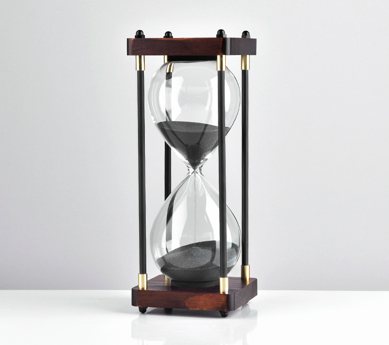 Sablier violet de 30 minutes pour salle de classe, décoration de bureau, fond en bois, verre, minuteur d&#39;étude,: Black Sand