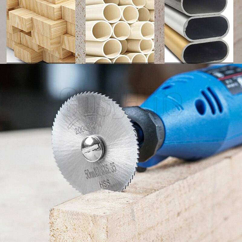 7PCS Kit HSS Circular Saw Blade Mini Cutting Disc For Dremel Rotary Tool Diamond Wood Carving Discs Drill Mandrel Cutting off