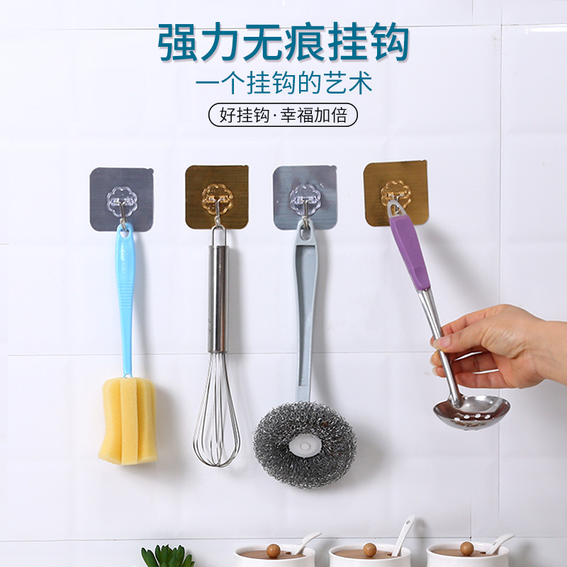 1-10 pezzi ganci autoadesivi resistenti in acciaio inossidabile trasparente appendiabiti per chiavi per cucina porta del bagno parete multifunzione