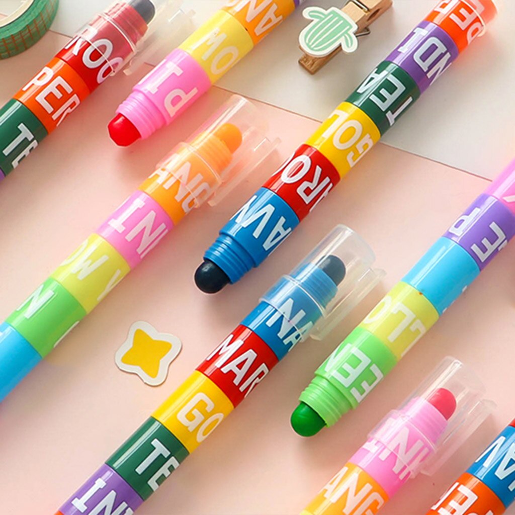 Brand En 6 Kleuren Creatieve Stiksels Effen Markeerstift Marker Fluorescerende Retro Kleur Graffiti Pen Briefpapier