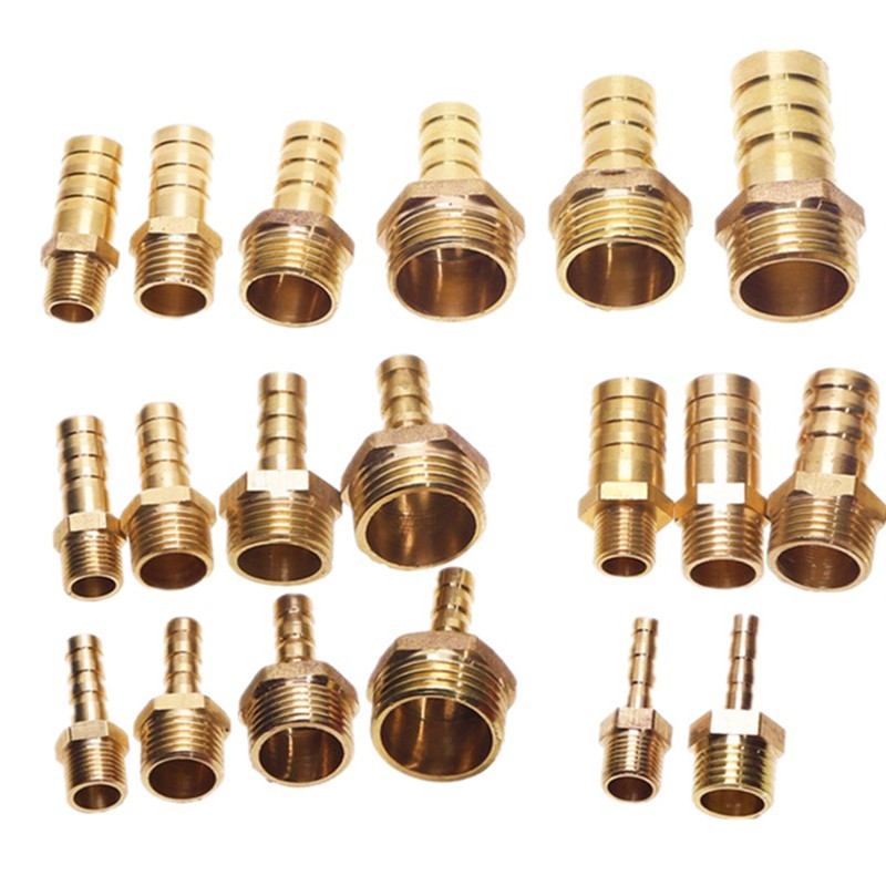Brass pipe fitting 6mm - 25mm 8 10mm hose barb tail 1/8 " 1/4 " 3/8 " 1/2 " 3/4 " 1 " bsp plug joint copper coupler adapter