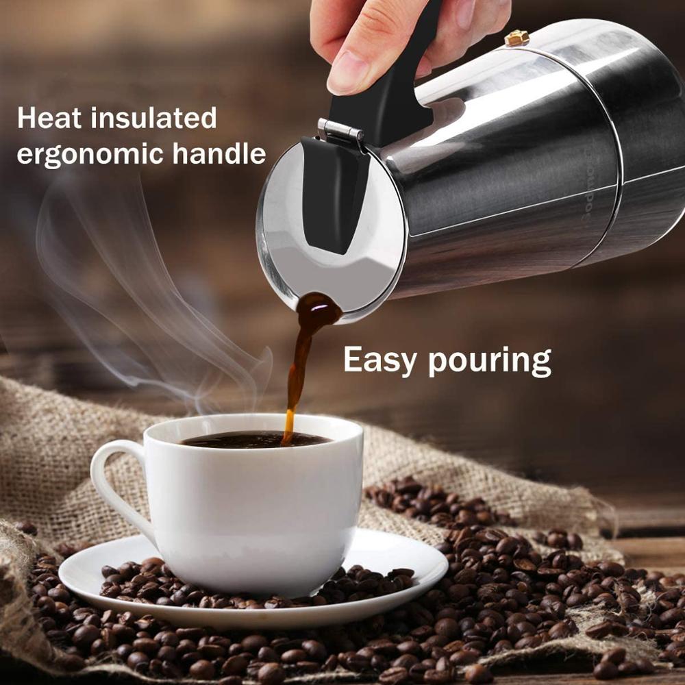 Portable Mocha Coffee Pot, Made Of 430 Stainless Steel, Portable Electric Coffee Machine