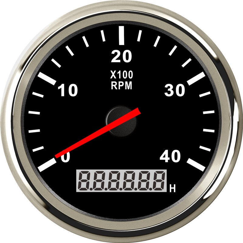 Båtturteller marine turtellermåler 8000 rpm 85mm turtellermåler lcd timeteller tacometro fit diesel bensin 12v/24v: Bs 4000 o / min