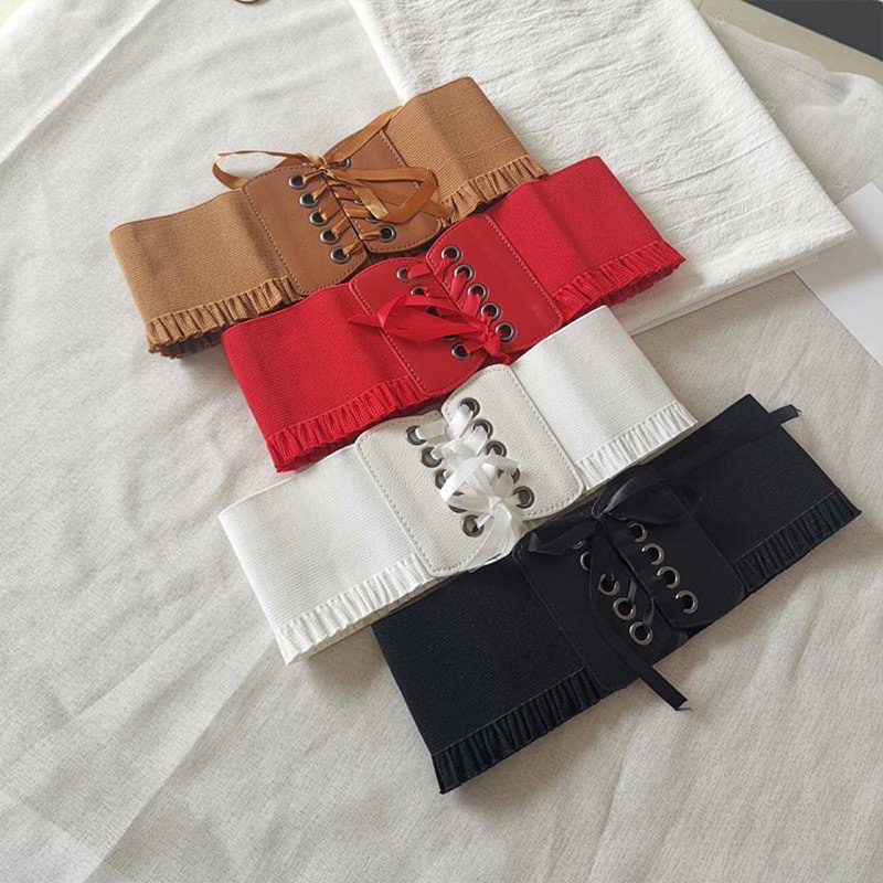 Wide Belt For Women Luxury Brand White Stretch Trouser Belts Corset Waistband Elastic Belts For WomanDT075