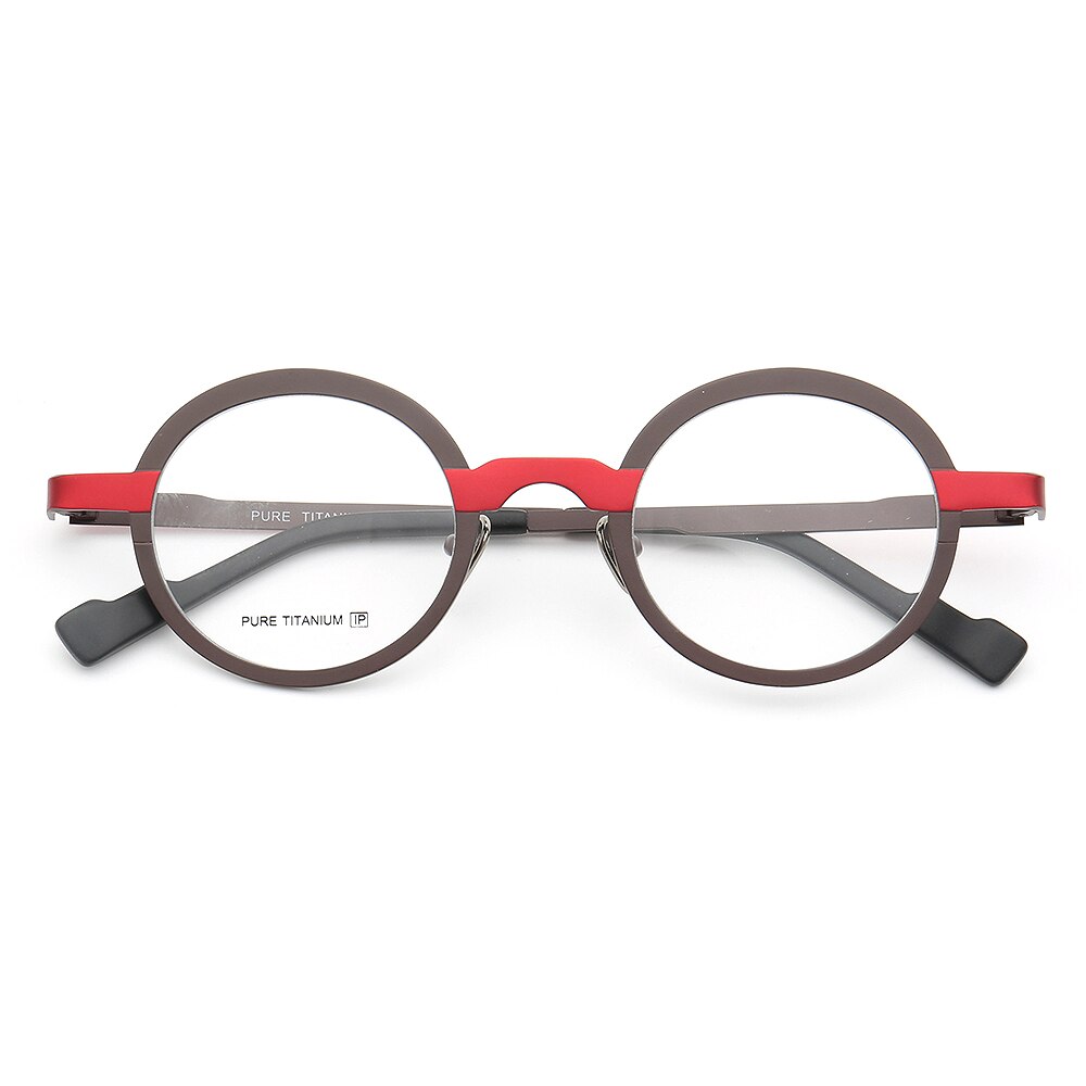 Naisten pyöreät silmälasikehykset miesten retrosilmälasikehykset puhdasta titaania metalliset täyskehykset rento kevyet reseptilasit