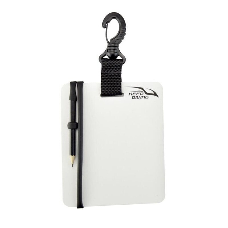 Pizarra para escribir bajo el agua y bucear, tablero de engranajes con clip giratorio y lápiz para deportes acuáticos, accesorios para piscinas y buceo: Black S SIZE