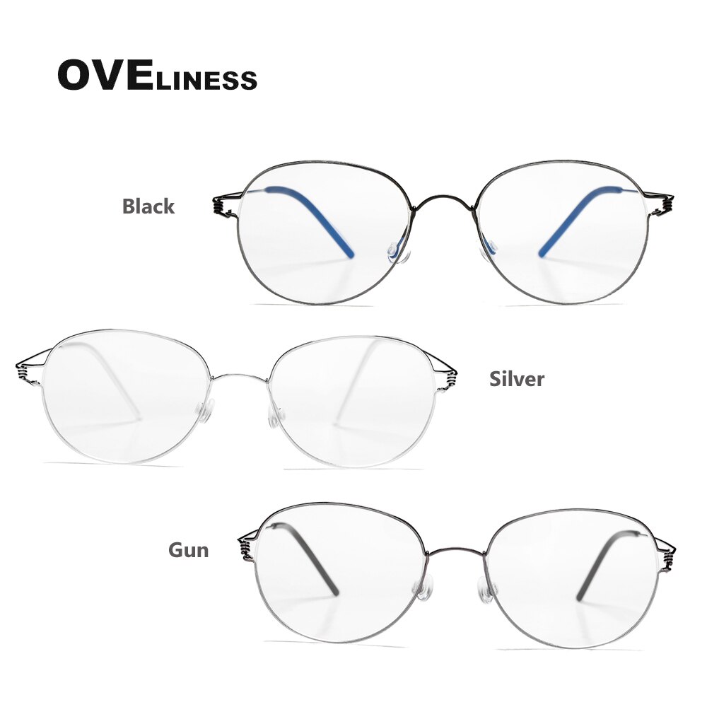 Titanium eyeglasses frames Round eye glasses frame men women Retro Optical Myopia Prescription glasses Korean Spectacles eyewear