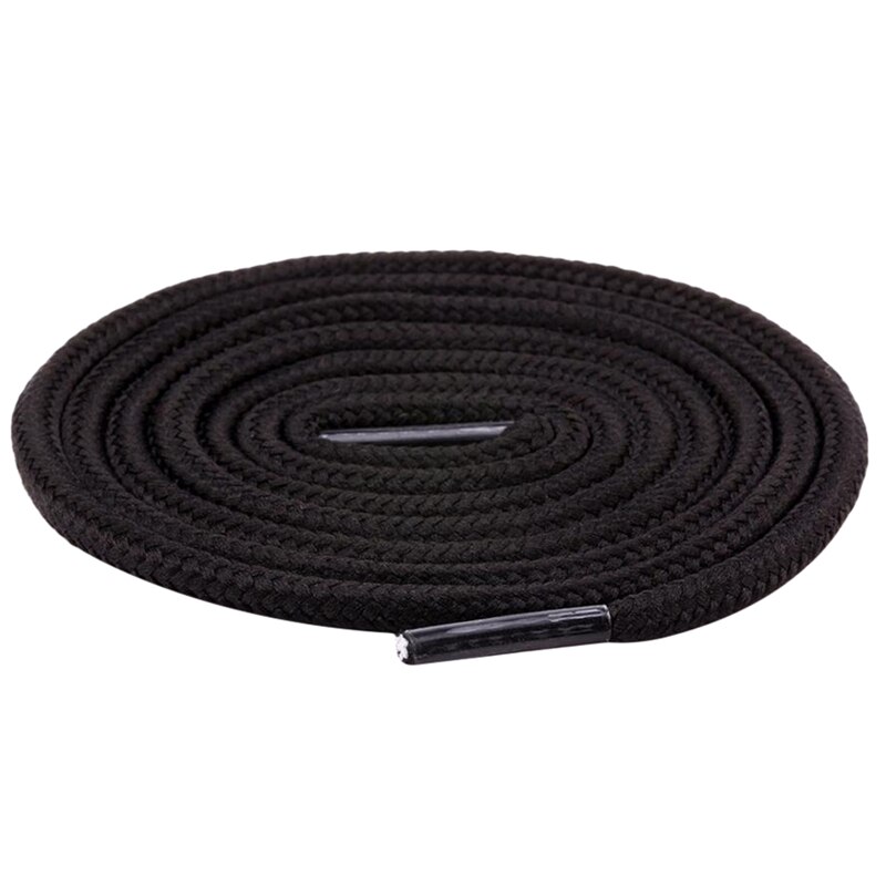 120cm lacets ronds Sneaker lacets de chaussures cordes lacets bottillons couleur unie botte de Sport dentelle chaussure athlétique ficelle 2 pièces/ensemble: black