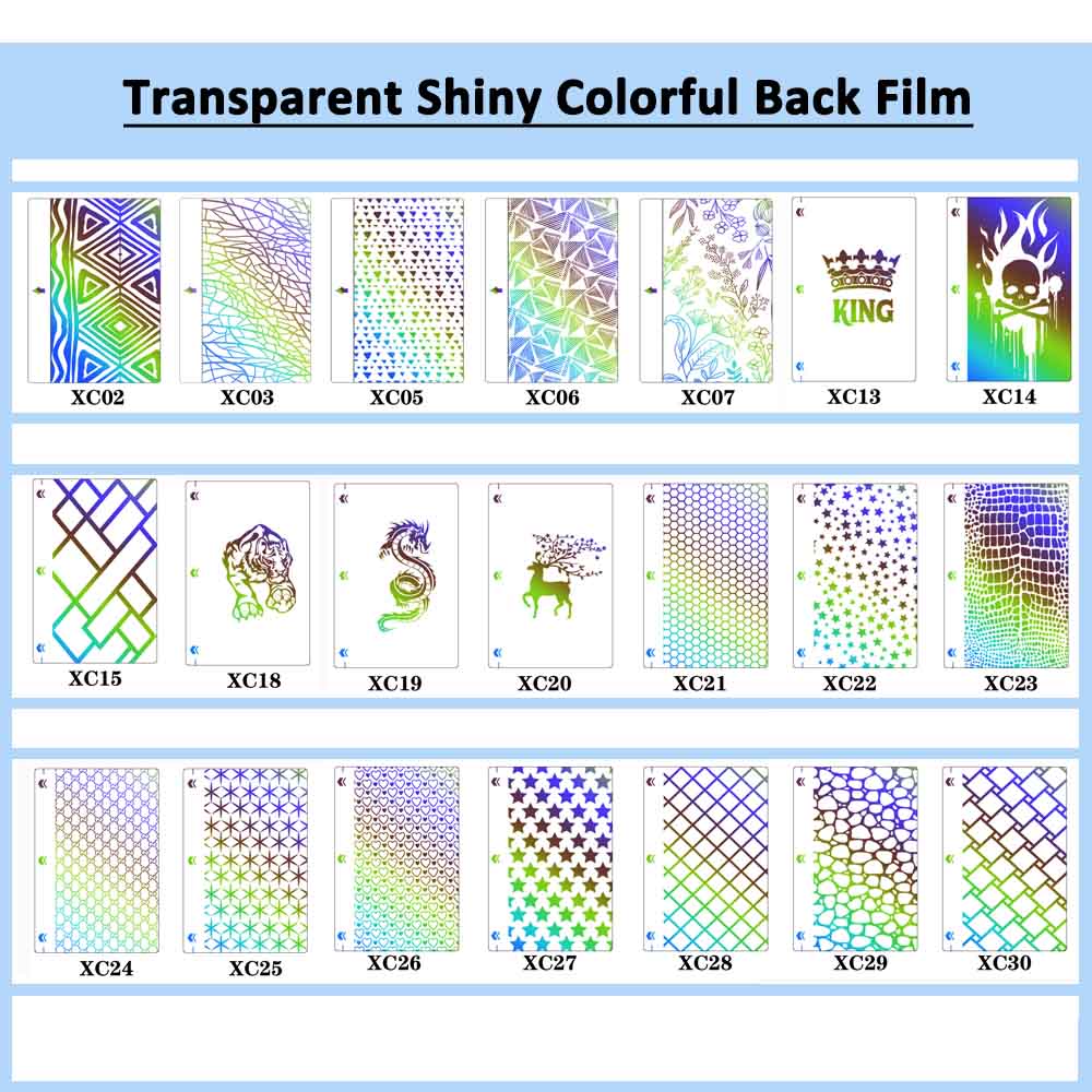 50Pcs Mixed Back Sticker for Hydrogel Film Cutting Machine Plotter Sheet Cut HD Clear Privacy Hydraulic Membrane: 50Pcs Colorful Back