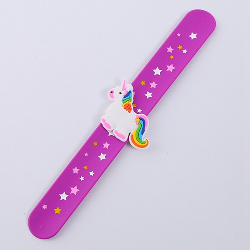 Trendy Children Girl Boy Star Printing Colorful Cute Unicorn Wristband Flexible Wrap Slap Bracelet Animal Bangle: PP