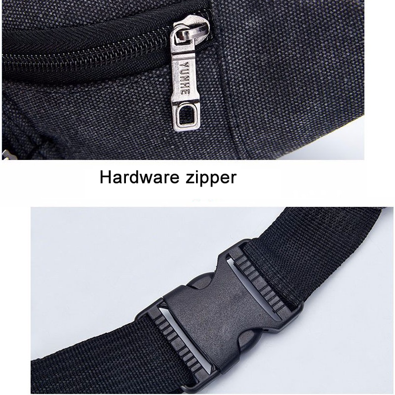 Canvas Travel Waist Belt Bag Women Fanny Pack Bumbag Lasies Outdoor Feni Bags Chest Bag Shoulder Waiste Beg Men Pouch Zipper