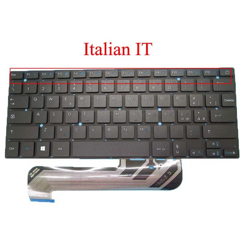 Teclado para ordenador portátil, para Irbis NB44, XK-HS002, MB27716023, Arabia, italiano, español, inglés, negro, sin marco, US SP IT AR,